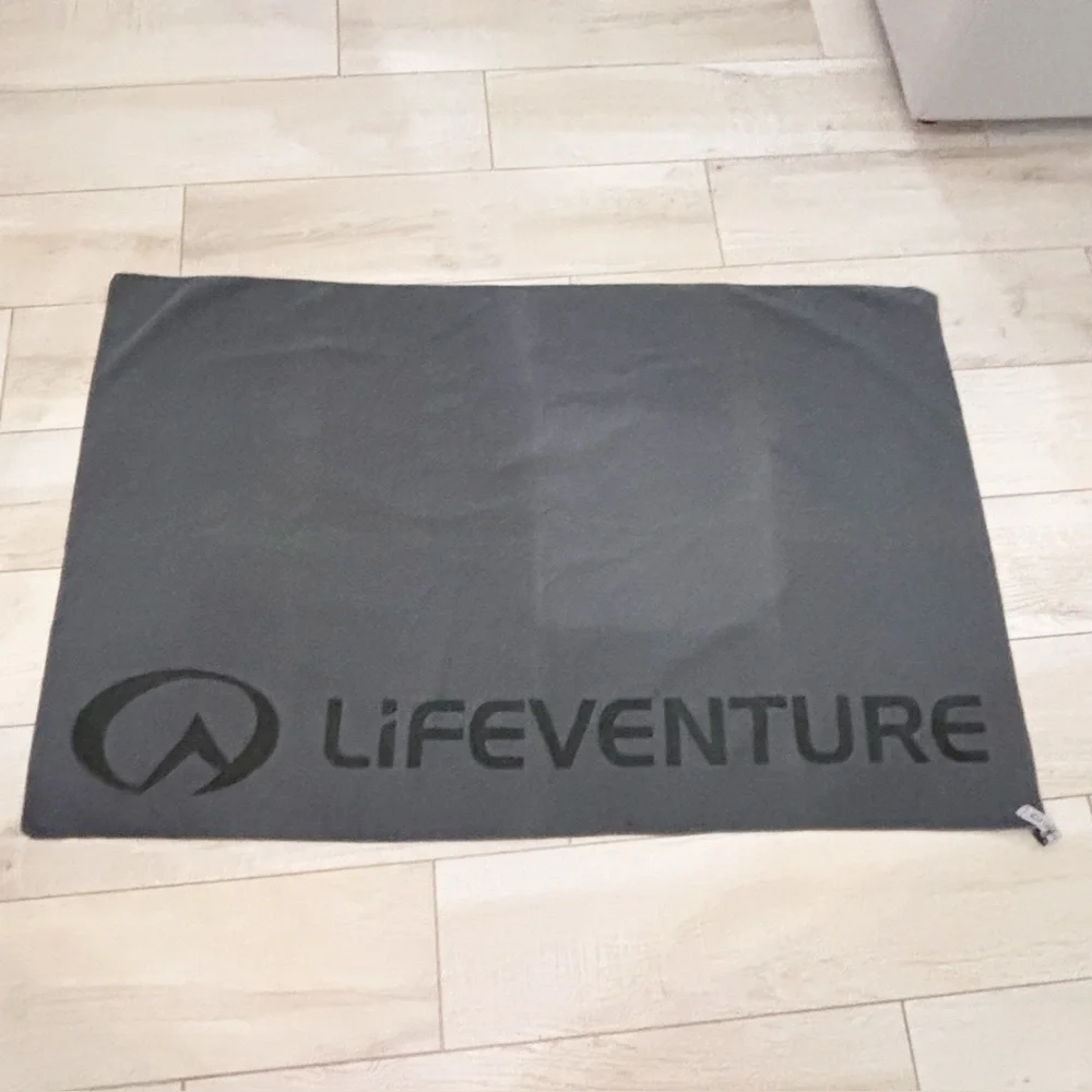 LIFEVENTURE Gray Soft Microfiber Travel Towel Lightweight Quick Dry 48” X 30”